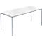 Schäfer Shop Pure Table en tube d'acier, rectangulaire, pied en tube carré, L 1400 x P 800 zéro x H 720 mm, aluminium blanc/blanc