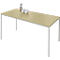 Schäfer Shop Pure Table rectangulaire en tube d'acier, pied en tube carré, L 1600 x P 700 x H 720 mm, érable/aluminium blanc