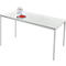 Schäfer Shop Pure Table rectangulaire en tube d'acier, pied en tube carré, L 1600 x P 700 x H 720 mm, gris clair/gris clair