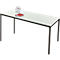 Schäfer Shop Pure Table rectangulaire en tube d'acier, pied en tube carré, L 1600 x P 700 x H 720 mm, gris clair/noir