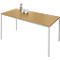 Schäfer Shop Pure Table rectangulaire en tube d'acier, pied en tube carré, L 1600 x P 700 x H 720 mm, hêtre/aluminium blanc