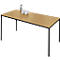 Schäfer Shop Pure Table rectangulaire en tube d'acier, pied en tube carré, L 1600 x P 700 x H 720 mm, hêtre/noir