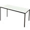 Schäfer Shop Pure Table rectangulaire en tube d'acier, pied en tube carré, L 1600 x P 800 x H 720 mm, gris clair/noir