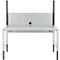 Schäfer Shop Pure Tischaufbau für Arbeitstische AST31, 2 x Aufbausäulen, 1 x Lochwand, B 1500 x H 1035 mm, Stahl, anthrazitgrau/lichtgrau