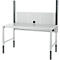 Schäfer Shop Pure Tischaufbau für Arbeitstische AST31, 2 x Aufbausäulen, 1 x Lochwand, B 1500 x H 1035 mm, Stahl, anthrazitgrau/lichtgrau