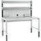 Schäfer Shop Pure Tischaufbau für Arbeitstische AST31, 2 x Aufbausäulen, 1 x Lochwand, B 1500 x H 1035 mm, Stahl, anthrazitgrau/lichtgrau