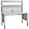 Schäfer Shop Pure Tischaufbau für Arbeitstische AST31, 2 x Aufbausäulen, 1 x Lochwand, B 1500 x H 1035 mm, Stahl, anthrazitgrau/lichtgrau