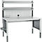 Schäfer Shop Pure Tischaufbau für Arbeitstische AST31, 2 x Aufbausäulen, 1 x Lochwand, B 1500 x H 1035 mm, Stahl, anthrazitgrau/lichtgrau
