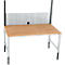 Schäfer Shop Pure Tischaufbau für Arbeitstische AST31, 2 x Aufbausäulen, 1 x Lochwand, B 1500 x H 1035 mm, Stahl, anthrazitgrau/weißaluminium