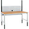 Schäfer Shop Pure Tischaufbau für Arbeitstische AST31, 2 x Aufbausäulen, 1 x Lochwand, B 1500 x H 1035 mm, Stahl, anthrazitgrau/weißaluminium