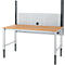 Schäfer Shop Pure Tischaufbau für Arbeitstische AST31, 2 x Aufbausäulen, 1 x Lochwand, B 1500 x H 1035 mm, Stahl, anthrazitgrau/weißaluminium