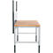 Schäfer Shop Pure Tischaufbau für Arbeitstische AST31, 2 x Aufbausäulen, 1 x Lochwand, B 1500 x H 1035 mm, Stahl, anthrazitgrau/weißaluminium