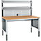 Schäfer Shop Pure Tischaufbau für Arbeitstische AST31, 2 x Aufbausäulen, 1 x Lochwand, B 1500 x H 1035 mm, Stahl, anthrazitgrau/weißaluminium