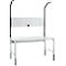 Schäfer Shop Pure Tischaufbau für Arbeitstische AST31, 2 x Aufbausäulen, 1 x Lochwand, B 1500 x H 1615 mm, Stahl, anthrazitgrau/weißaluminium