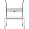 Schäfer Shop Pure Tischaufbau für Arbeitstische AST31, 2 x Aufbausäulen, 1 x Lochwand, B 1500 x H 1615 mm, Stahl, anthrazitgrau/weißaluminium