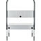 Schäfer Shop Pure Tischaufbau für Arbeitstische AST31, 2 x Aufbausäulen, 1 x Lochwand, B 1500 x H 1615 mm, Stahl, anthrazitgrau/weißaluminium