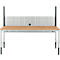 Schäfer Shop Pure Tischaufbau für Arbeitstische AST31, 2 x Aufbausäulen, 1 x Lochwand, B 2000 x H 1035 mm, Stahl, anthrazitgrau/lichtgrau