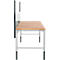 Schäfer Shop Pure Tischaufbau für Arbeitstische AST31, 2 x Aufbausäulen, 1 x Lochwand, B 2000 x H 1035 mm, Stahl, anthrazitgrau/lichtgrau
