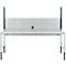 Schäfer Shop Pure Tischaufbau für Arbeitstische AST31, 2 x Aufbausäulen, 1 x Lochwand, B 2000 x H 1035 mm, Stahl, anthrazitgrau/weißaluminium