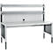 Schäfer Shop Pure Tischaufbau für Arbeitstische AST31, 2 x Aufbausäulen, 1 x Lochwand, B 2000 x H 1035 mm, Stahl, anthrazitgrau/weißaluminium