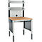 Schäfer Shop Pure Tischaufbau für Arbeitstische AST31, 2 x Aufbausäulen, 1 x Lochwand, B 750 x H 1035 mm, Stahl, anthrazitgrau/lichtgrau