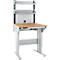 Schäfer Shop Pure Tischaufbau für Arbeitstische AST31, 2 x Aufbausäulen, 1 x Lochwand, B 750 x H 1035 mm, Stahl, anthrazitgrau/weißaluminium