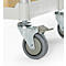 Schäfer Shop Pure Tischwagen, 2 Etagen, bis 200 kg, 2 Schiebebügel, Lenkrollen, Aluminium & Kunststoff, L 850 x B 480 x H 950 mm, Etagen lichtgrau
