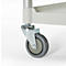 Schäfer Shop Pure Tischwagen, 2 Etagen, bis 200 kg, 2 Schiebebügel, Lenkrollen, Aluminium & Kunststoff, L 850 x B 480 x H 950 mm, Etagen lichtgrau