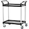 Schäfer Shop Pure Tischwagen, 2 Etagen, bis 200 kg, 2 Schiebebügel, Lenkrollen, Aluminium & Kunststoff, L 850 x B 480 x H 950 mm, Etagen schwarz
