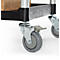 Schäfer Shop Pure Tischwagen, 2 Etagen, bis 200 kg, 2 Schiebebügel, Lenkrollen, Aluminium & Kunststoff, L 850 x B 480 x H 950 mm, Etagen schwarz