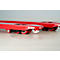 Schäfer Shop Pure Transpalette, commande manuelle de levage, capacité de charge jusqu'à 2000 kg, roulettes pivotantes &amp; fourche, L 1550 x l 540 x H 1230 mm, rouge