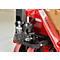 Schäfer Shop Pure Transpalette, commande manuelle de levage, capacité de charge jusqu'à 2000 kg, roulettes pivotantes &amp; fourche, L 1550 x l 540 x H 1230 mm, rouge