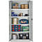 Schäfer Shop Pure Universalschrank, 5 OH, 4 Fachböden, abschließbar, B 950 x T 400 x H 1935 mm, Stahl, lichtgrau RAL 7035/lichtgrau RAL 7035