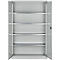 Schäfer Shop Pure universele kast, 5 OH, 4 legborden, afsluitbaar, B 1200 x D 400 x H 1935 mm, staal, lichtgrijs RAL 7035/lichtgrijs RAL 7035