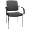 Gray office chair with armrests and metal legs.