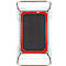 Schäfer Shop Select 213 Premium Chariot à plate-forme avec cadre grillagé, jusqu'à 370 kg, protection des bords, tapis en caoutchouc, noir/rouge