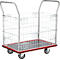Schäfer Shop Select 213 Premium platformwagen met netframe, tot 370 kg, randbescherming, rubberen mat, zwart/rood