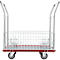 Schäfer Shop Select 213 Premium platformwagen met netframe, tot 370 kg, randbescherming, rubberen mat, zwart/rood