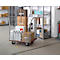 Schäfer Shop Select 213 Premium platformwagen met netframe, tot 370 kg, randbescherming, rubberen mat, zwart/rood