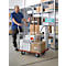 Schäfer Shop Select 213 Premium platformwagen met netframe, tot 370 kg, randbescherming, rubberen mat, zwart/rood
