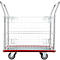 Schäfer Shop Select 213 Premium Plattformwagen mit Gitterrahmen, bis 370 kg, Kantenschutz, Gummimatte, schwarz/rot
