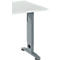 Schäfer Shop Select Ansatztisch LOGIN, C-Fuß, B 1000 x T 600 x H 660-820 mm, lichtgrau/basaltgrau
