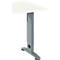 Schäfer Shop Select Ansatztisch LOGIN, C-Fuß, B 1000 x T 600 x H 660-820 mm, weiß/basaltgrau