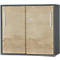 Schäfer Shop Select Anstell-/Aufsatz-Schiebetürenschrank SET UP, 2 OH, B 800 x T 420 x H 726 mm, graphit/eiche 