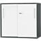 Schäfer Shop Select Anstell-/Aufsatz-Schiebetürenschrank SET UP, 2 OH, B 800 x T 420 x H 726 mm, graphit/weiß 