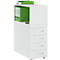 Schäfer Shop Select Anstellcontainer LOGIN, mit Aufsatzregal, 4 Schübe, B 409 x T 800 x H 1120 mm, Holz, abschließbar, lichtgrau/lichtgrau