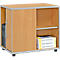 Schäfer Shop Select Anstellcontainer Moxxo IQ, PC-Towerfach, 1 Tür, 2 seitliche Fächer, B 551 x T 800 x H 720 mm, Buche-Dekor 