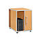 Schäfer Shop Select Anstellcontainer Moxxo IQ, PC-Towerfach, 1 Tür, 2 seitliche Fächer, B 551 x T 800 x H 720 mm, Buche-Dekor