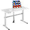 Schäfer Shop Select Arbeitstisch, elektrisch höhenverstellbar, Rechteck, C-Fuß, B 1600 x T 800 x H 725-1185 mm, lichtgrau/weißaluminium 