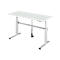 Schäfer Shop Select Arbeitstisch, elektrisch höhenverstellbar, Rechteck, C-Fuß, B 1800 x T 800 x H 725-1185 mm, lichtgrau/weißaluminium